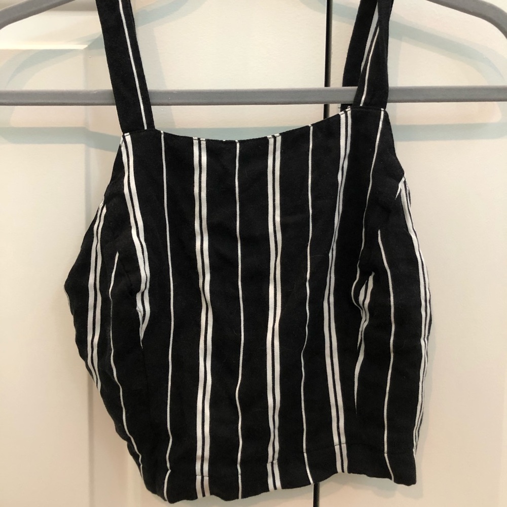 striped black and white top